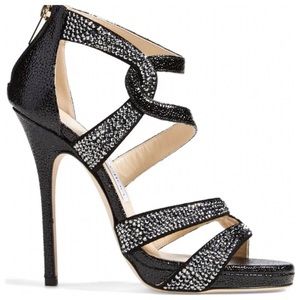 Jimmy Choo “Taint” Black Crystal Embellished Heel 39.5